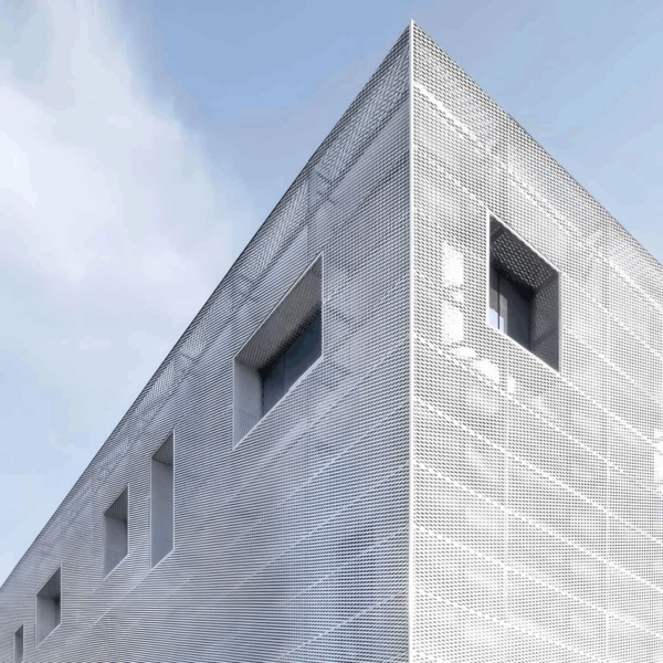 واجهة شبكية معدنية موسعة من الألومنيوم