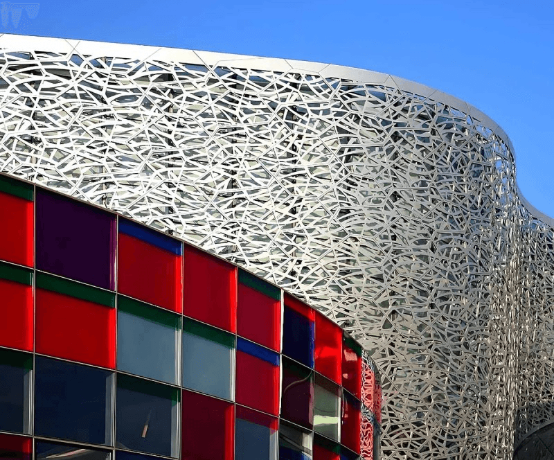 Painel de parede de fachada com cortina de metal de alumínio cortado a laser