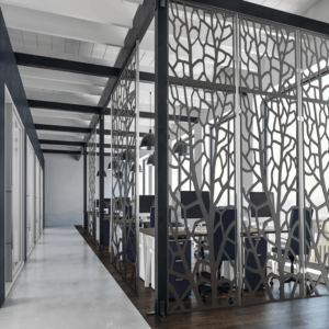 تصنيع جدار تقسيم معدني بالليزر حسب الطلب